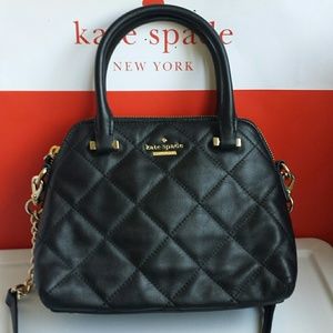 Kate Spade Leather Quilted Satchel Crossbody EUC